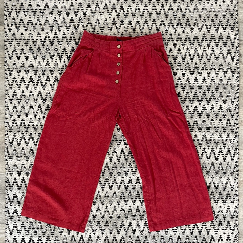 Burnt orange gaucho pants